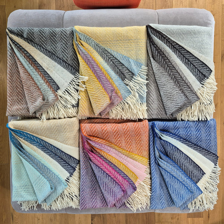 Ombre Collection - King Size Pure Wool Throw Blankets