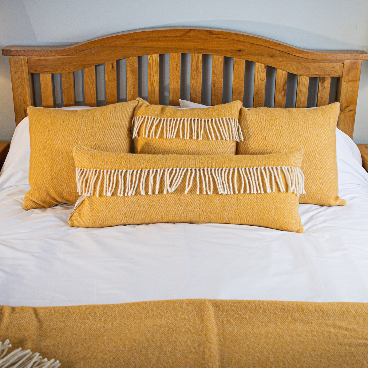 Pure Wool Cushions & Throw Matching Set | Burnt Orange