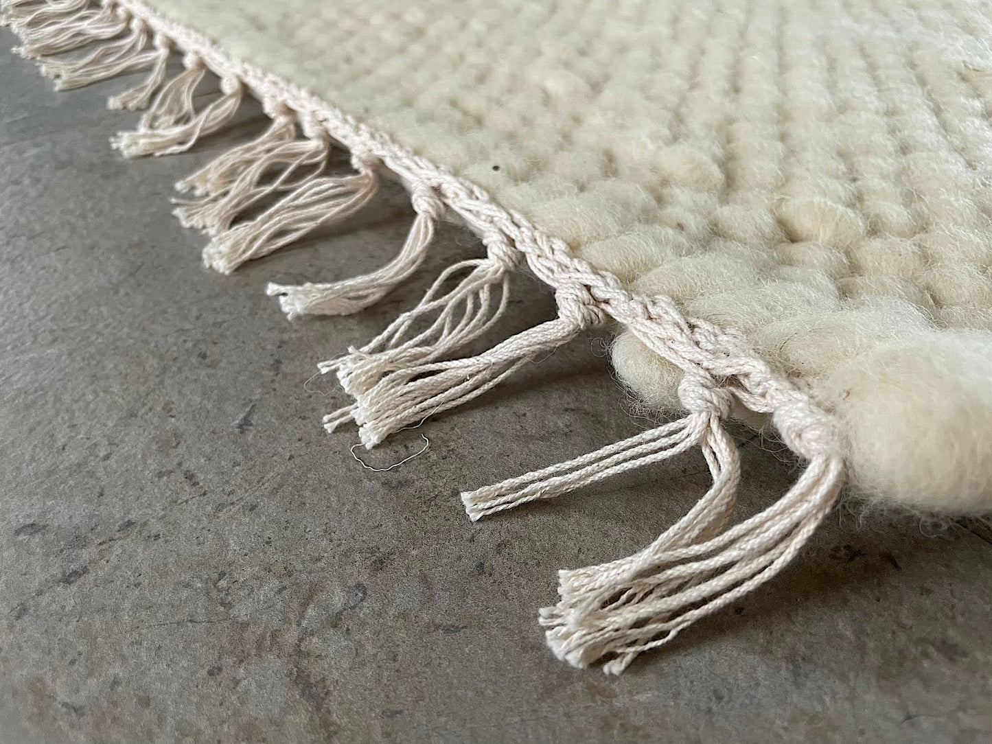 White Pure Wool Rug (Barbara) | Hand Woven in the UK