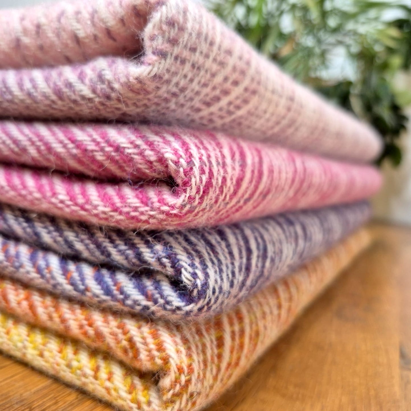 Pure British Wool Blanket Throw | Salcombe Sunset Ombre
