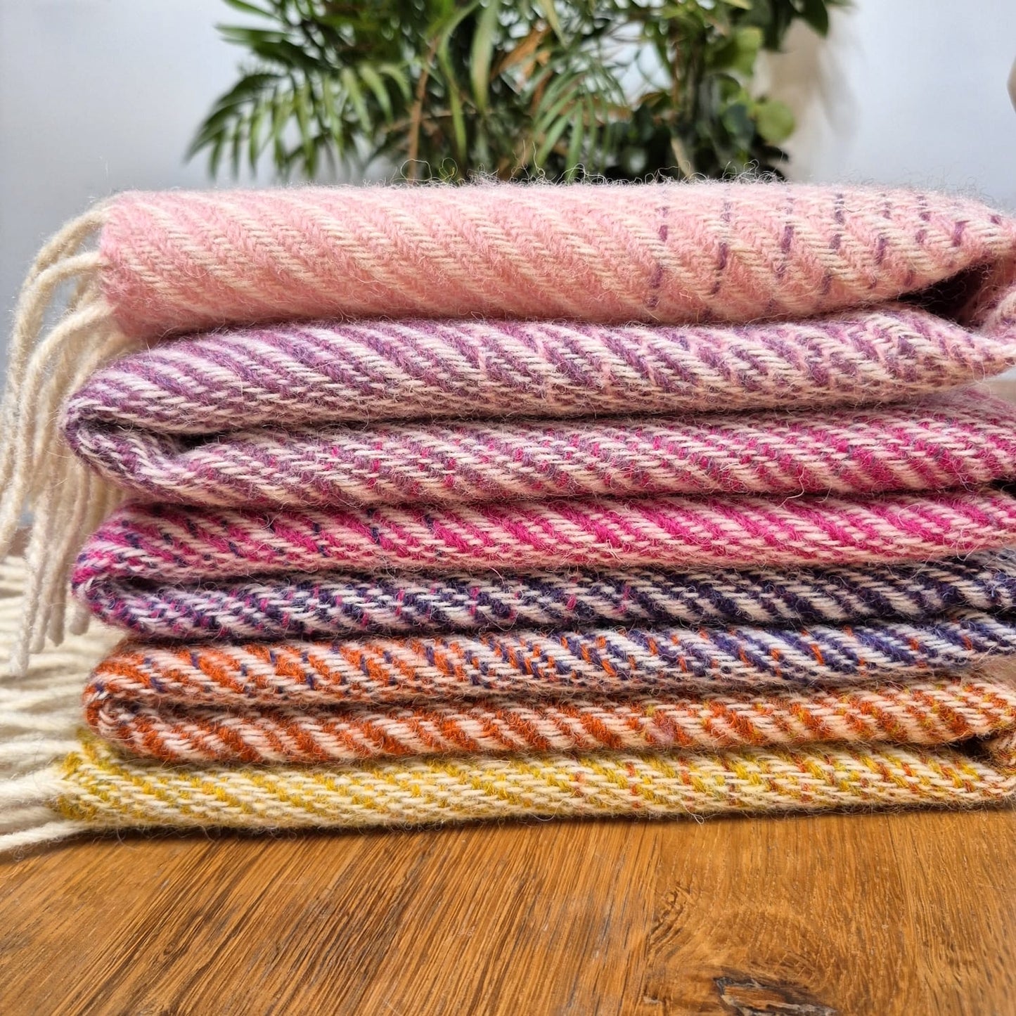 Pure British Wool Blanket Throw | Salcombe Sunset Ombre