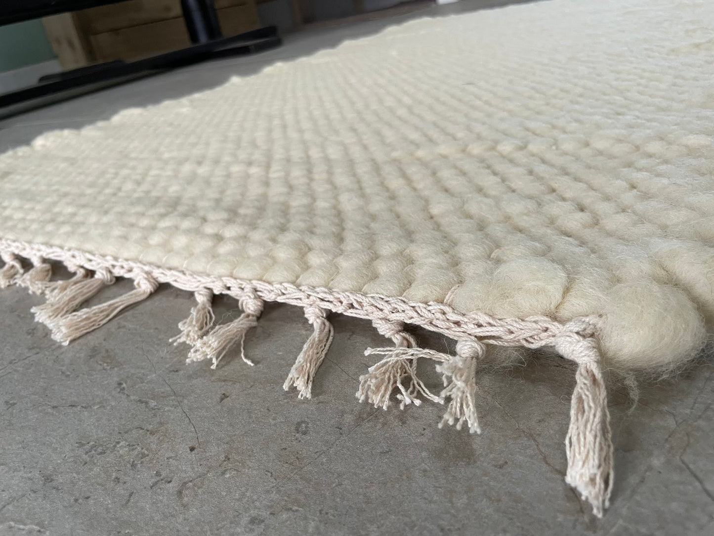 White Pure Wool Rug (Clara) | Hand Woven in the UK