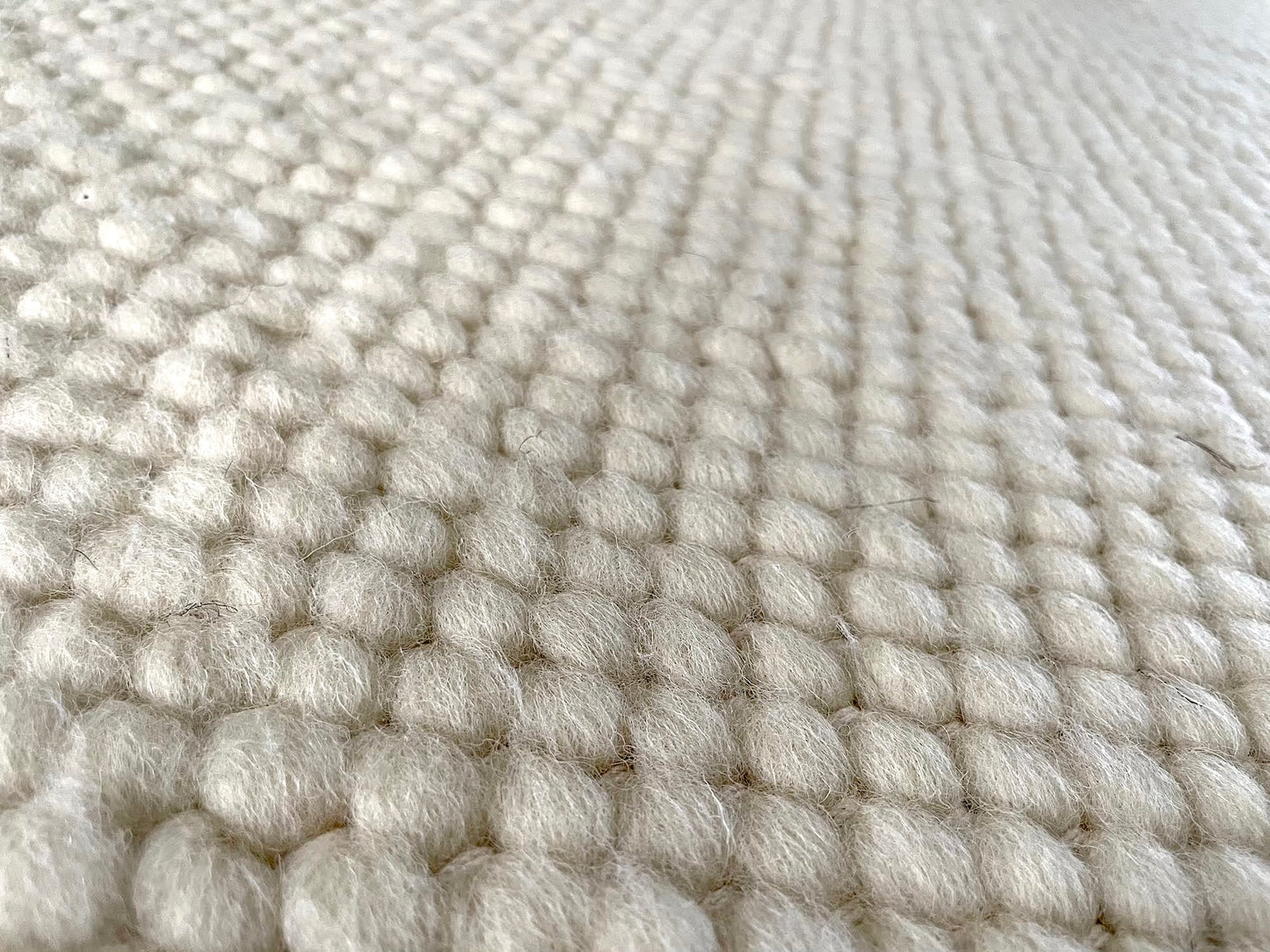 White Pure Wool Rug (Clara) | Hand Woven in the UK