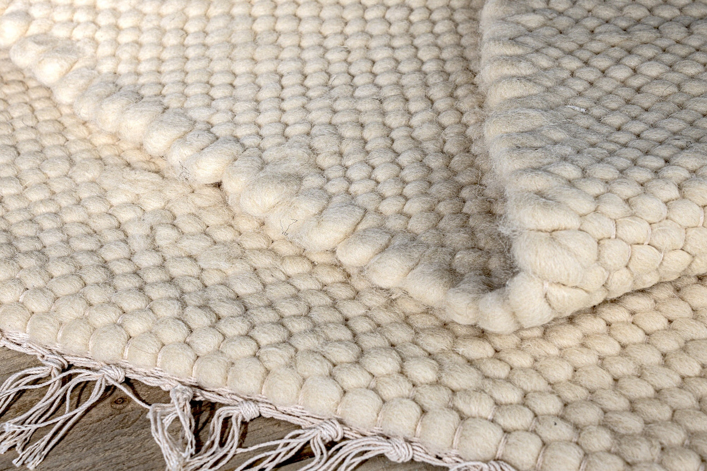White Pure Wool Rug (Clara) | Hand Woven in the UK