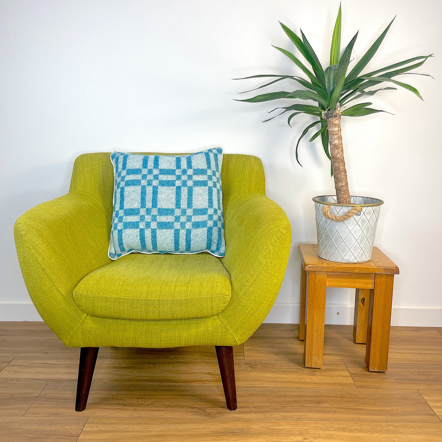 Pure Wool Cushion | Sky Blue w/Piped Edging