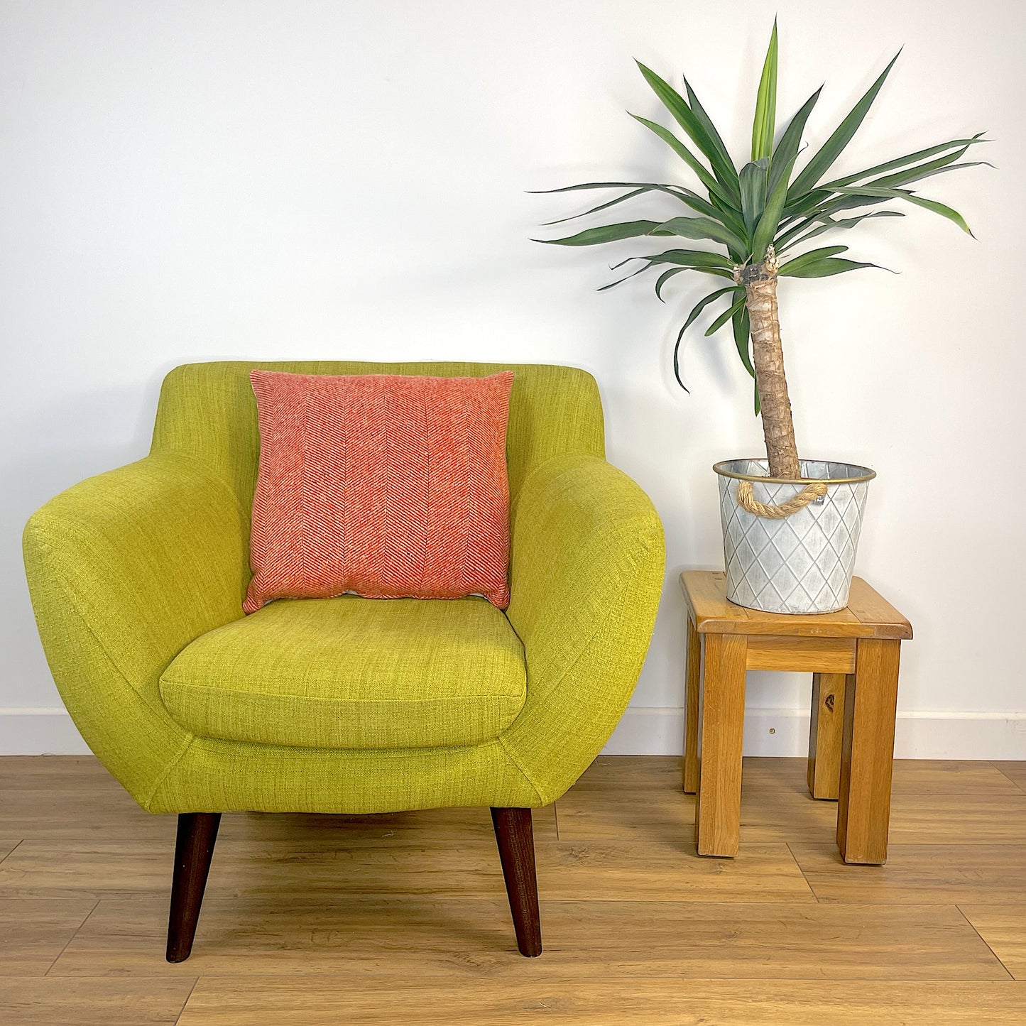 Pure Wool Cushion | Cardinal Red Herringbone