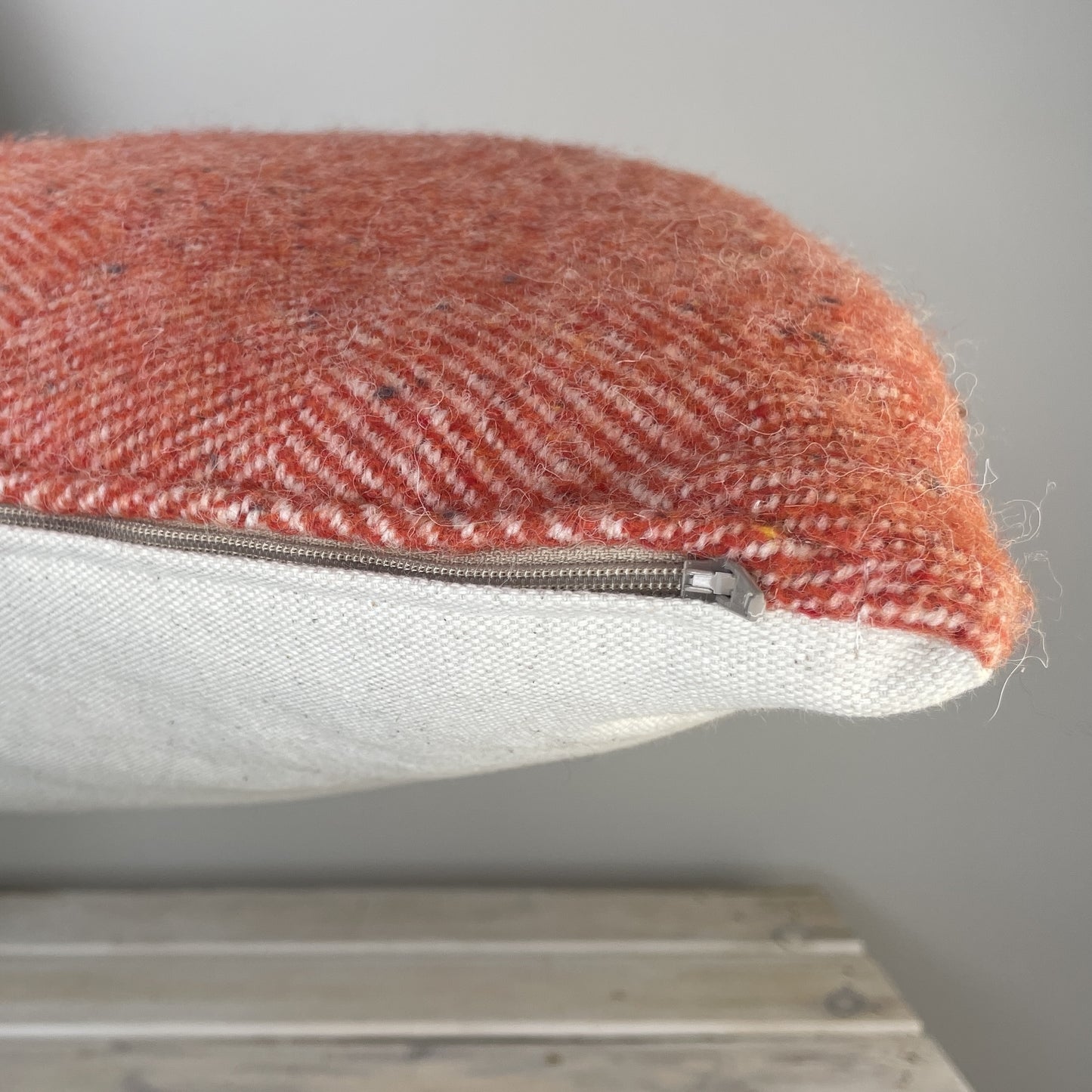 Pure Wool Cushion | Cardinal Red Herringbone