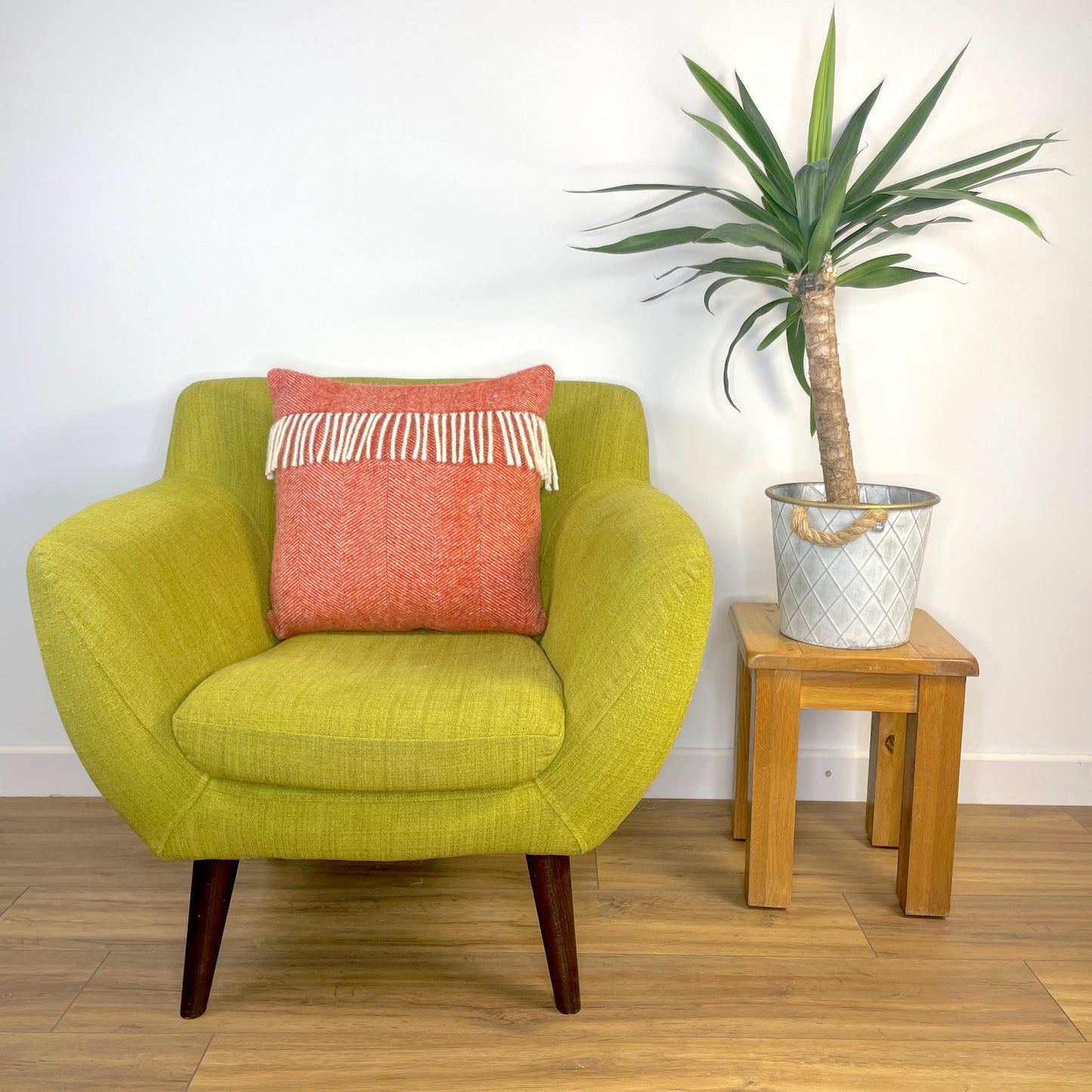 Pure Wool Cushion | Cardinal Red w/Fringe