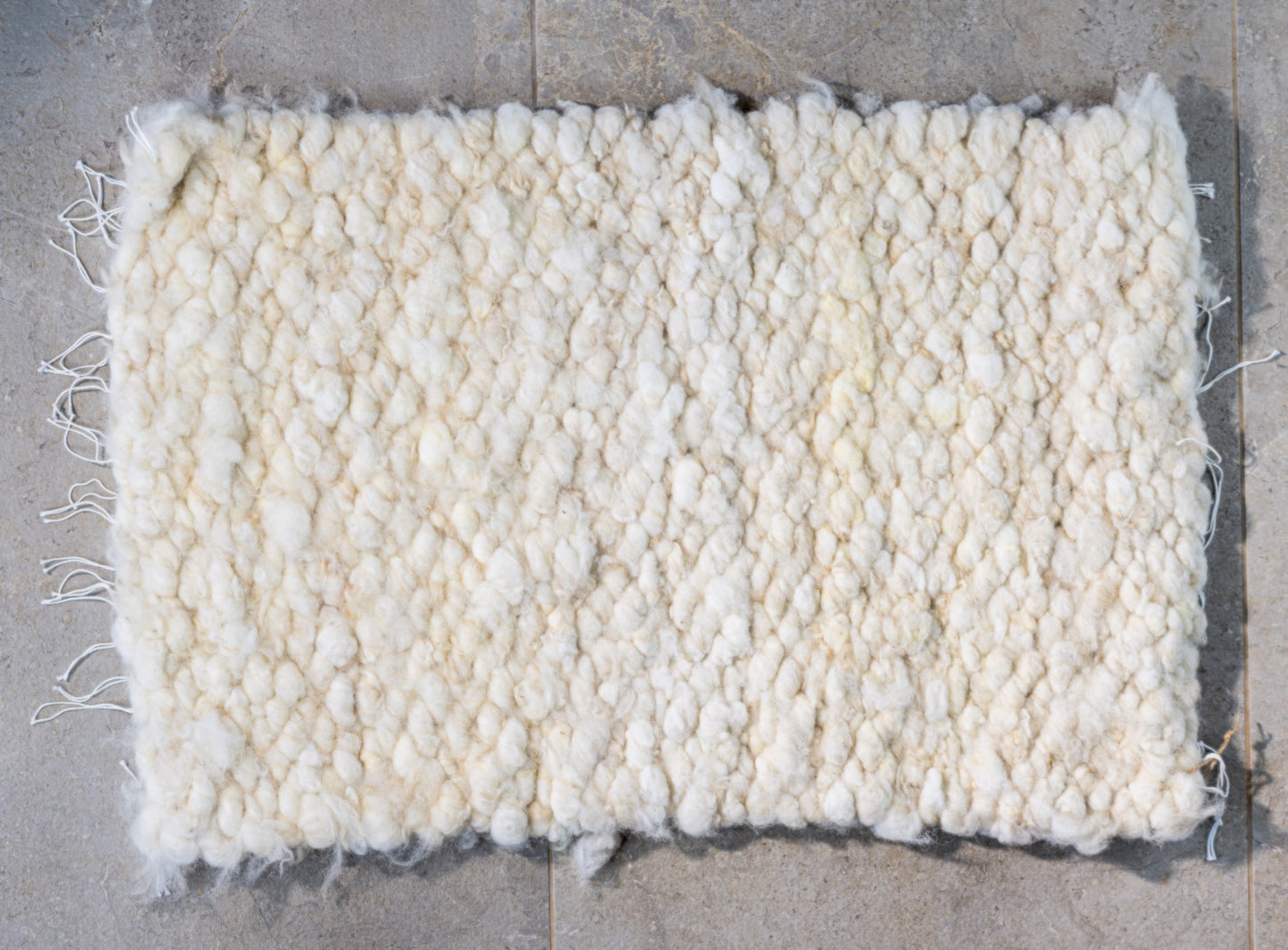 White Pure Wool Rug (Daisy) | Hand Woven on a Peg Loom in the UK