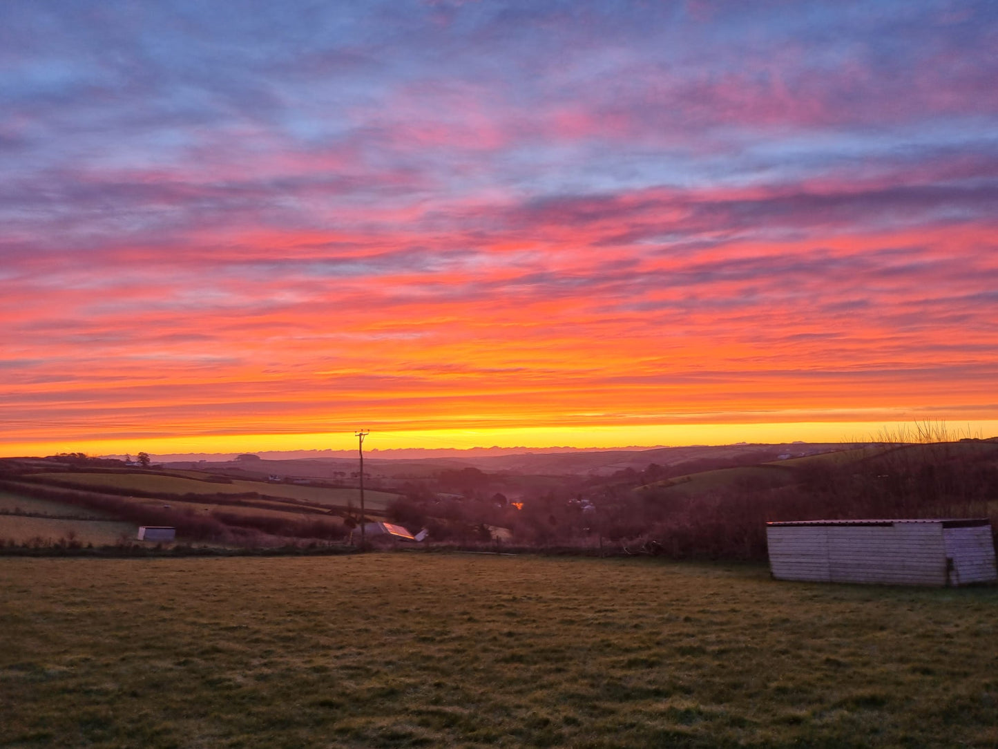 Pure British Wool Blanket Throw | Salcombe Sunset Ombre