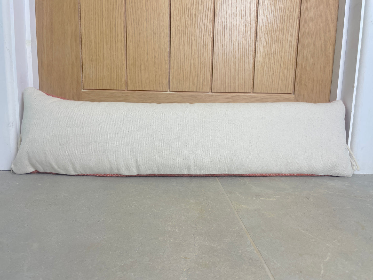 Pure Wool Draught Excluder (Cardinal Red w/Fringe)
