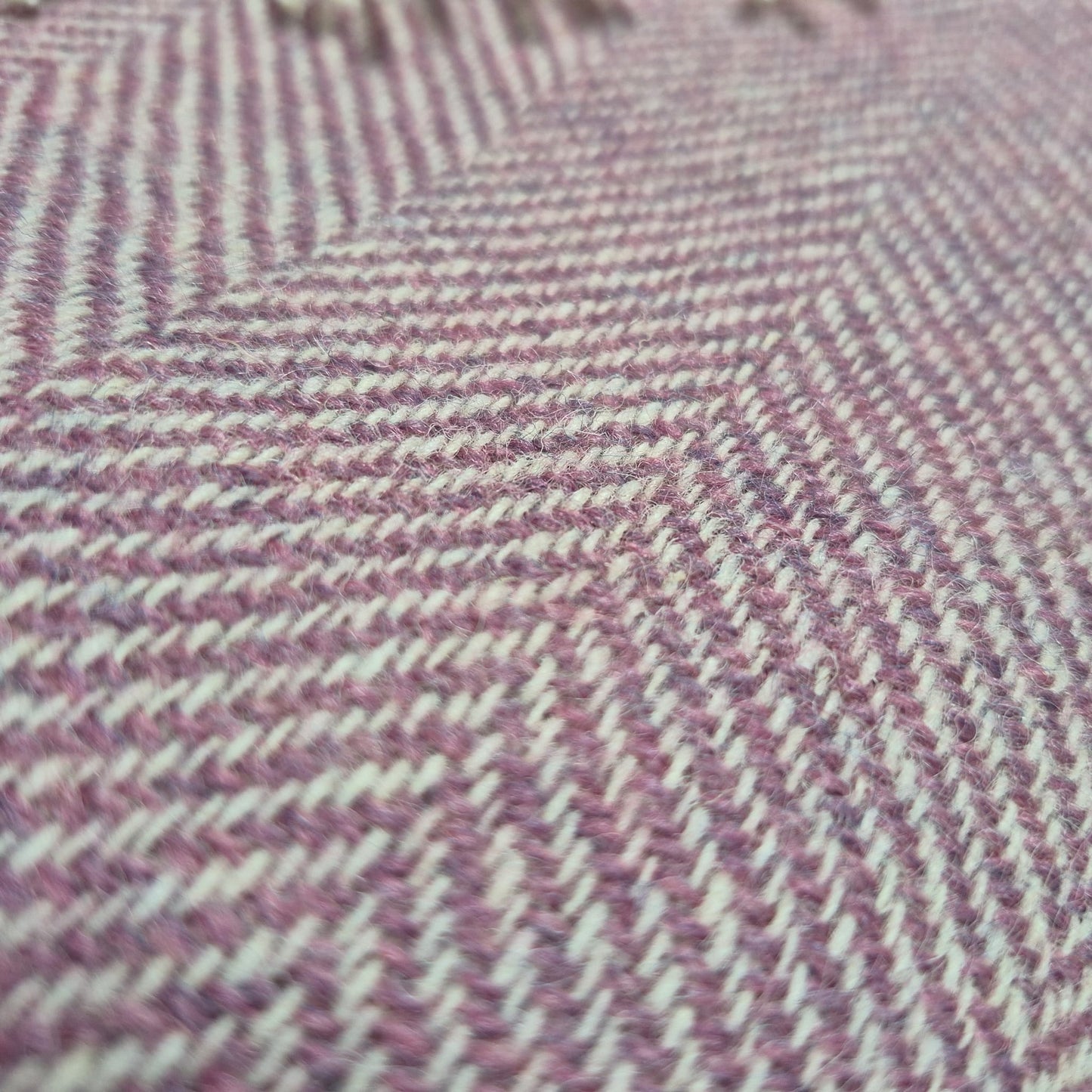 Pure Wool Throw Blanket | Herringbone | Lillac