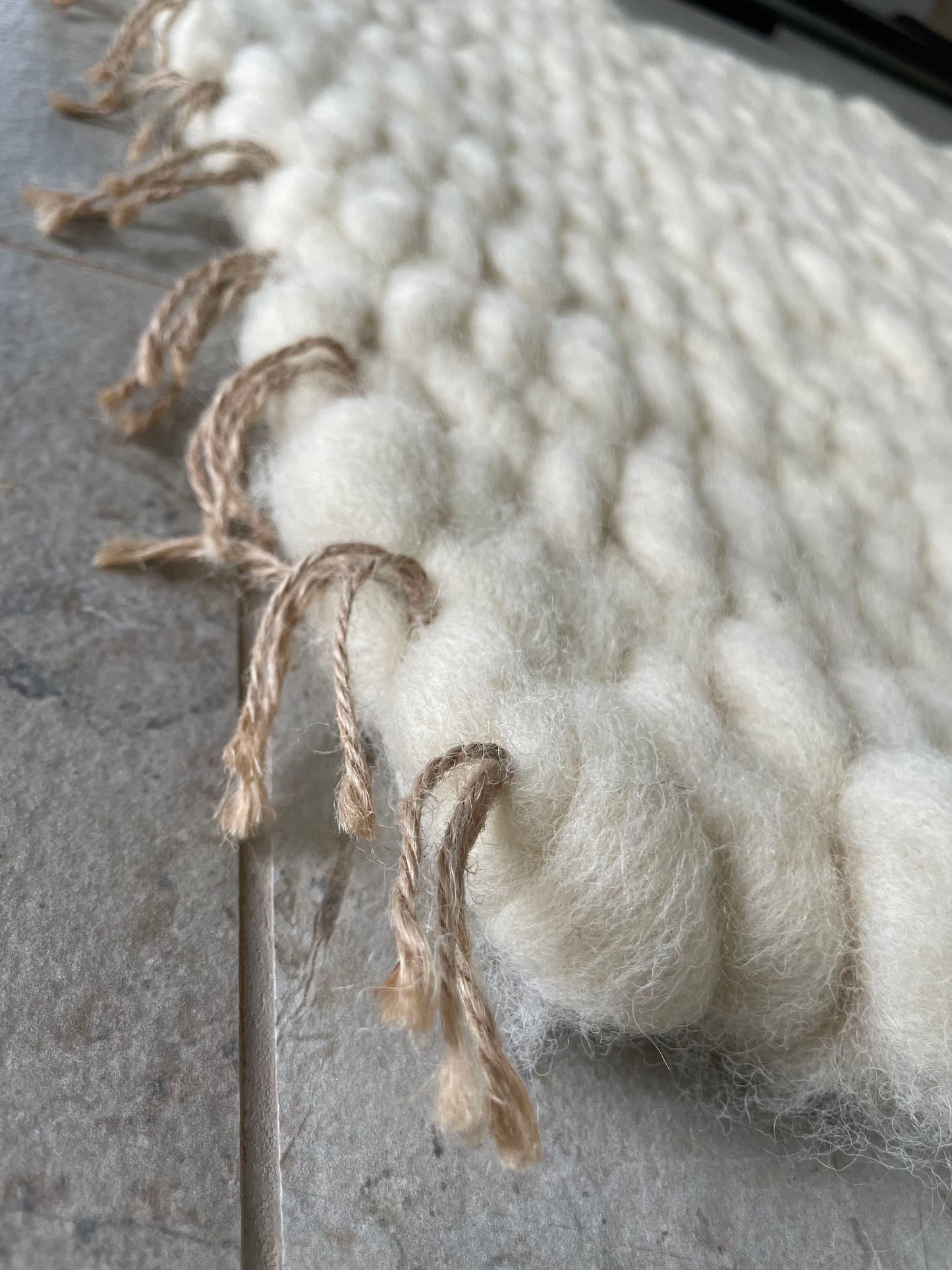 Pure White Peg Loom Wool Rug (Tulip) | Hand Woven in the UK