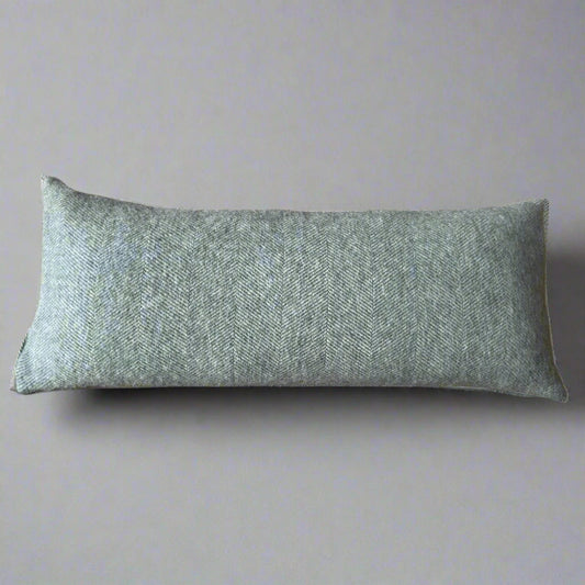 Pure Wool Bolster | Moss Green Herringbone