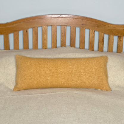 Pure Wool Bolster | Mustard Herringbone