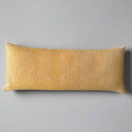 Pure Wool Bolster | Mustard Herringbone