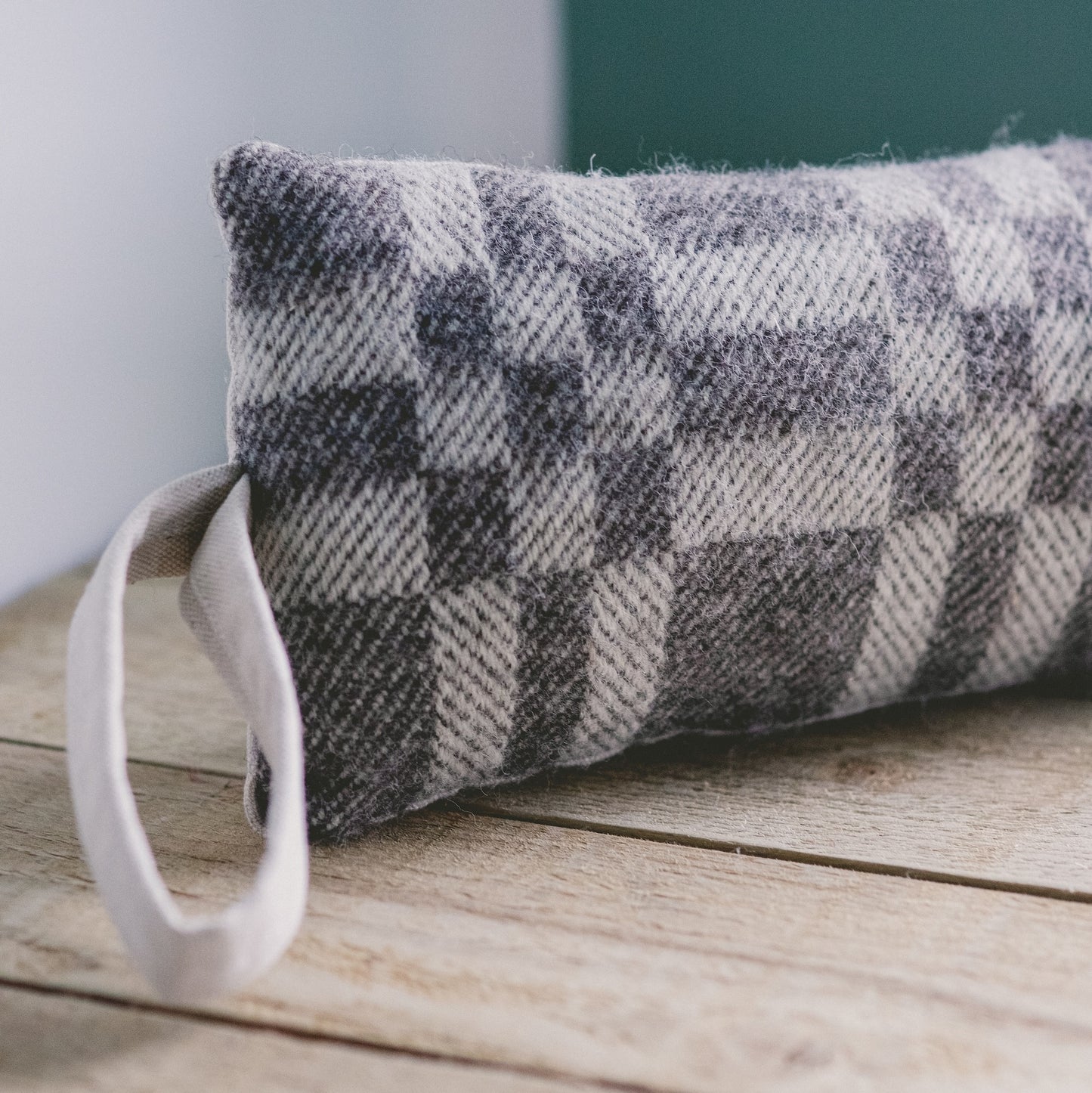 Pure Wool Draught Excluder (Grey Geometric)
