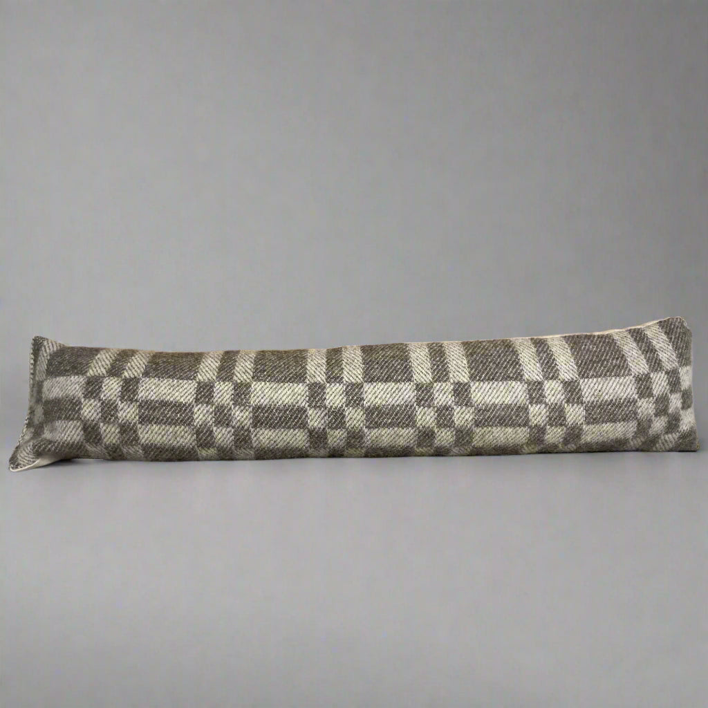 Pure Wool Draught Excluder (Grey Geometric)