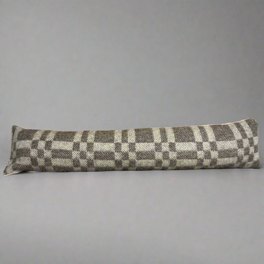 Pure Wool Draught Excluder (Grey Geometric)