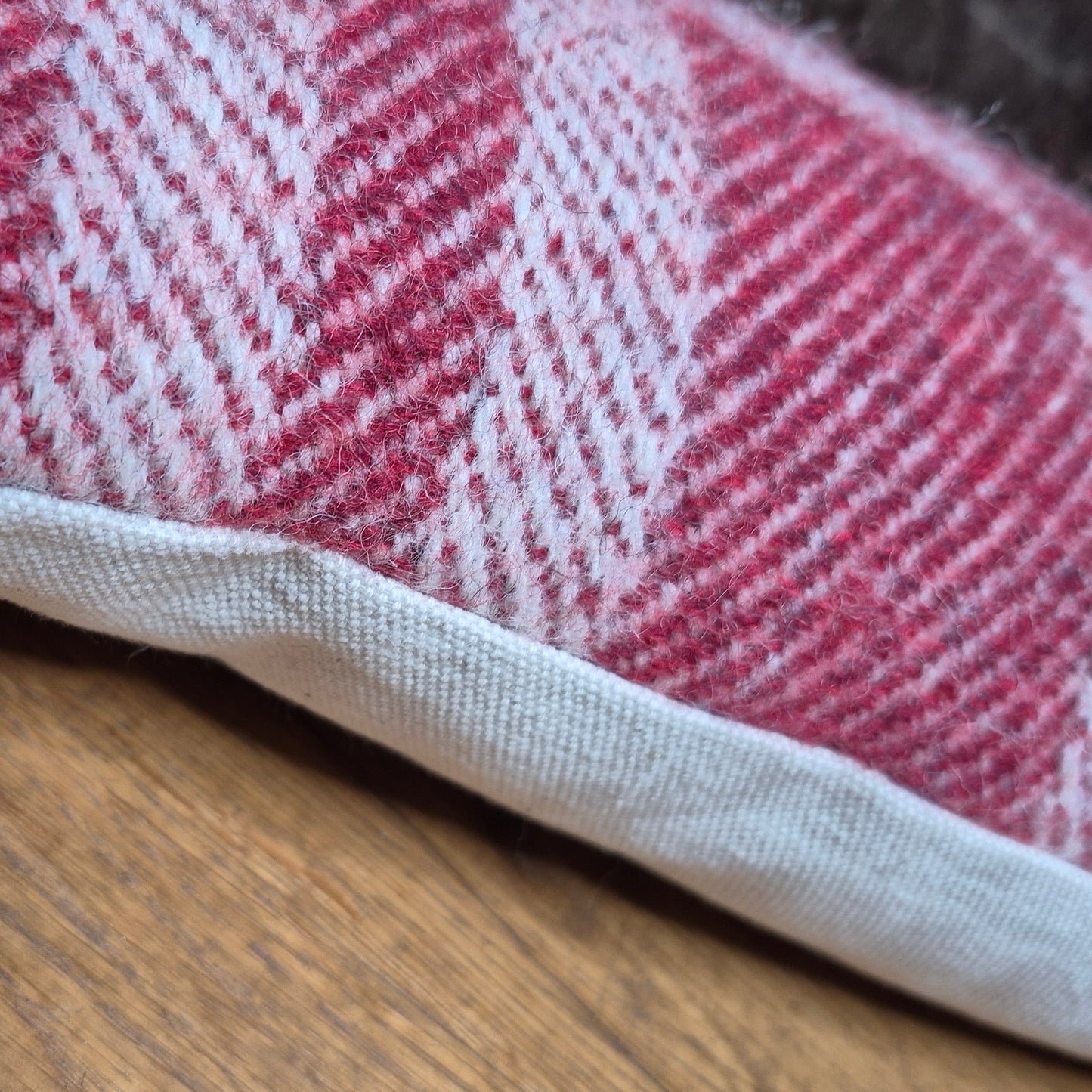 Pure Wool Draught Excluder (Red Geometric)