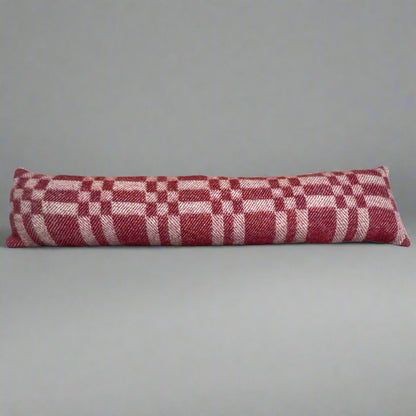 Pure Wool Draught Excluder (Red Geometric)