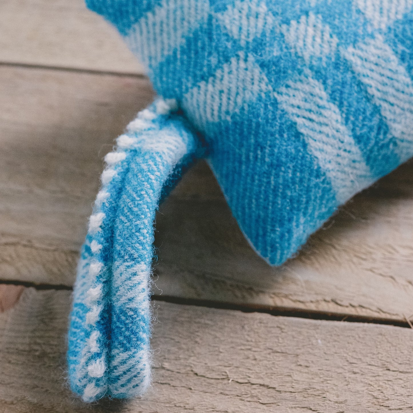 Pure Wool Draught Excluder (Sky Blue Geometric)