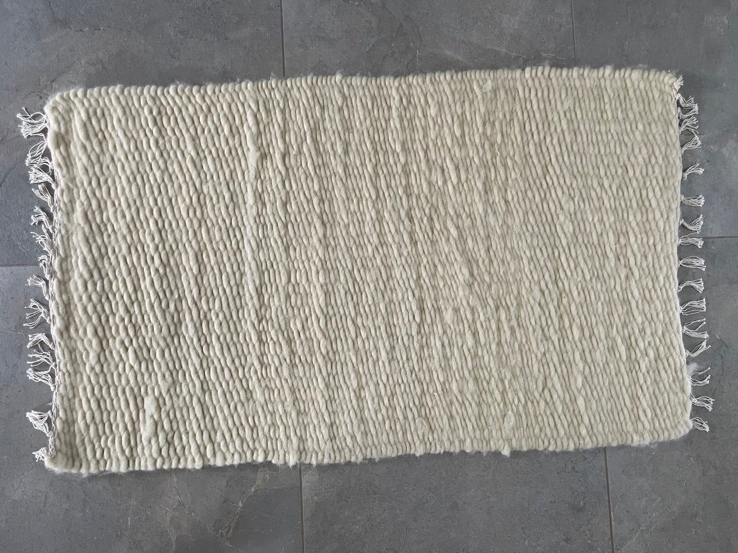 White Pure Wool Rug (Rosie) | Hand Woven in the UK