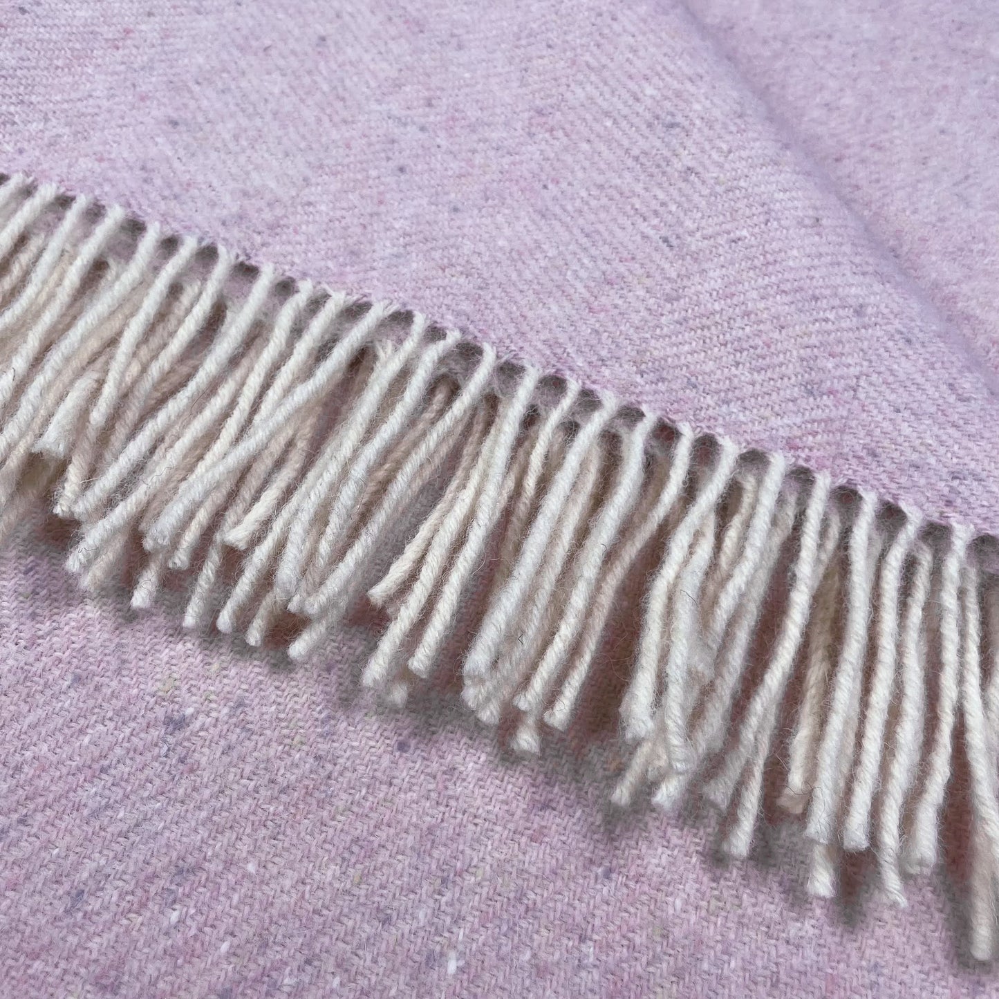 Pure Wool Herringbone Throw Blanket (Pale Rose, Size: 200x146cm)