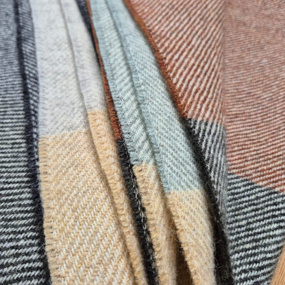 Pure British Wool Blanket Throw | Dartmoor Winter Block Stripe