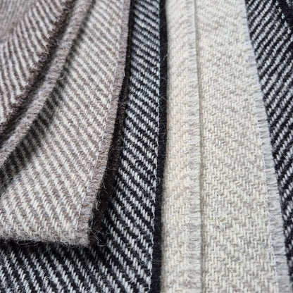 Pure British Wool Blanket Throw | Herdwick Grey Block Stripe