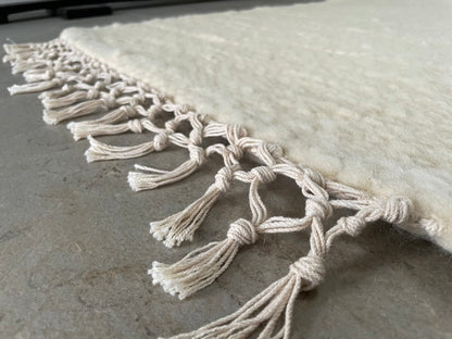 Pure White Wool Rug (Amelia) | Hand Woven in the UK