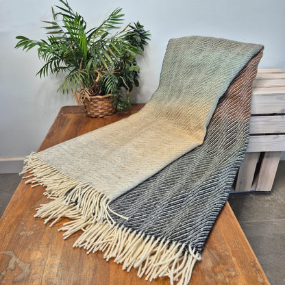 Pure British Wool Blanket Throw | Dartmoor Winter Ombre