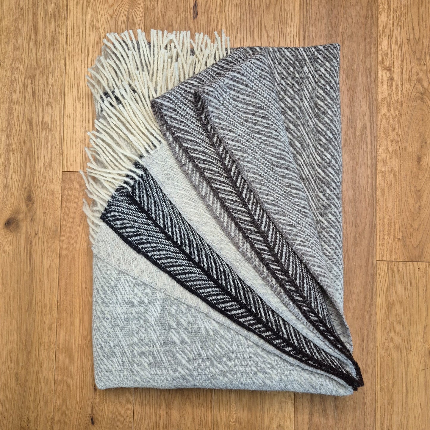 Pure British Wool Blanket Throw | Herdwick Ombre