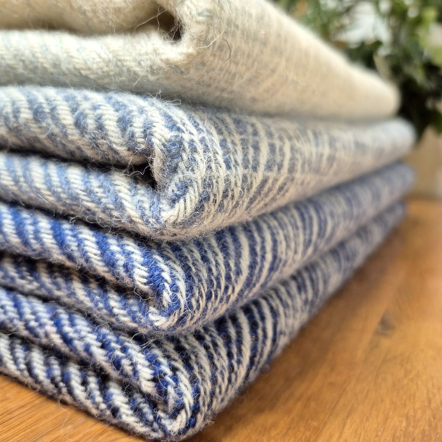 Pure British Wool Blanket Throw | Nautical Ombre