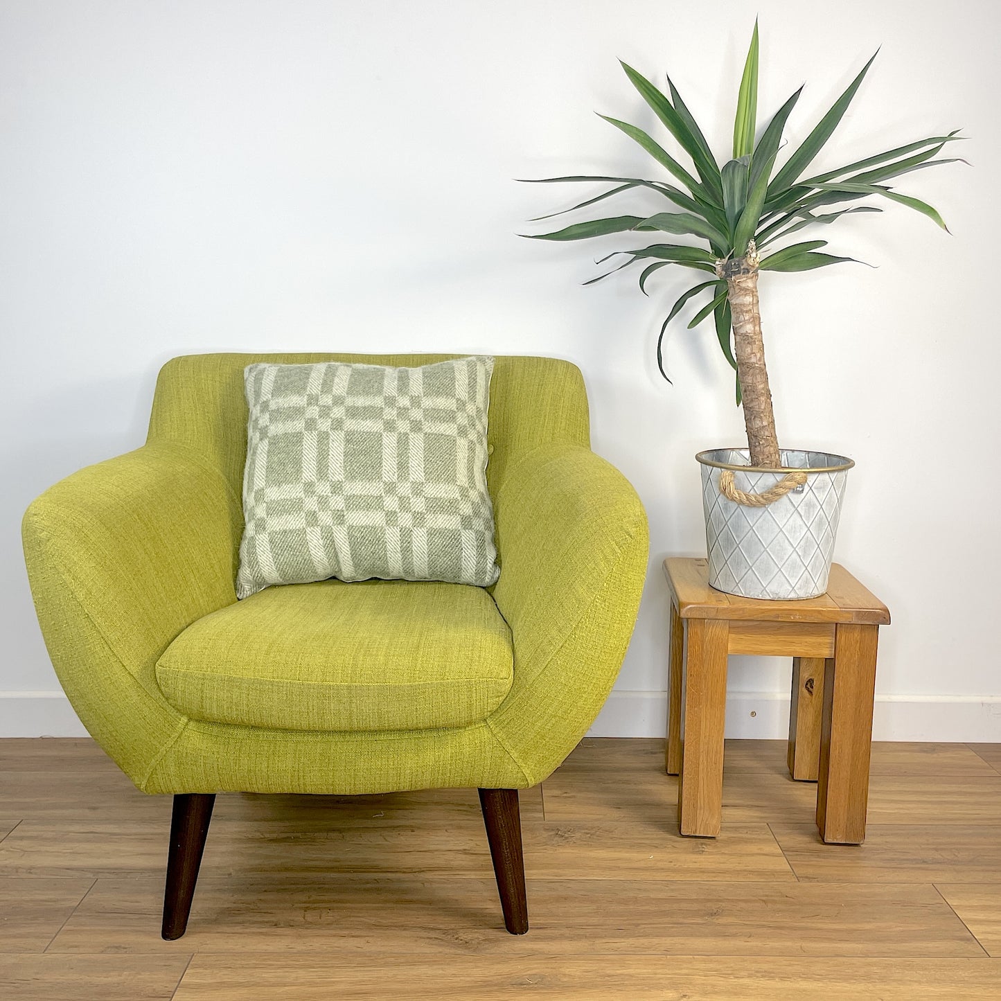 Pure Wool Cushion | Moss Green Geometric