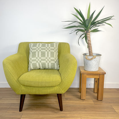 Pure Wool Cushion | Moss Green Geometric