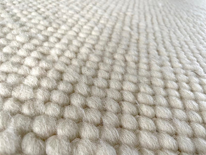 White Pure Wool Rug (Clara) | Hand Woven in the UK