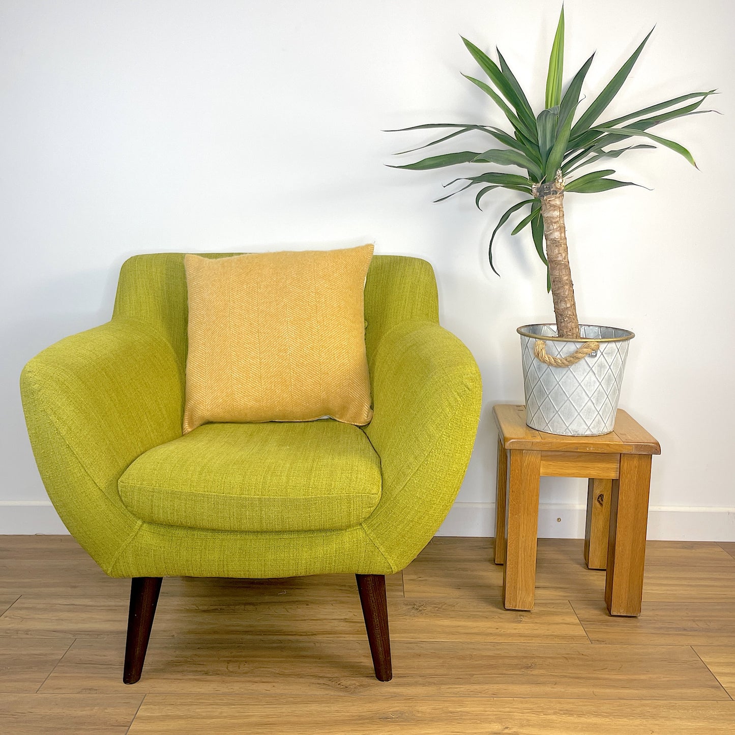 Pure Wool Cushion | Burnt Orange Herringbone