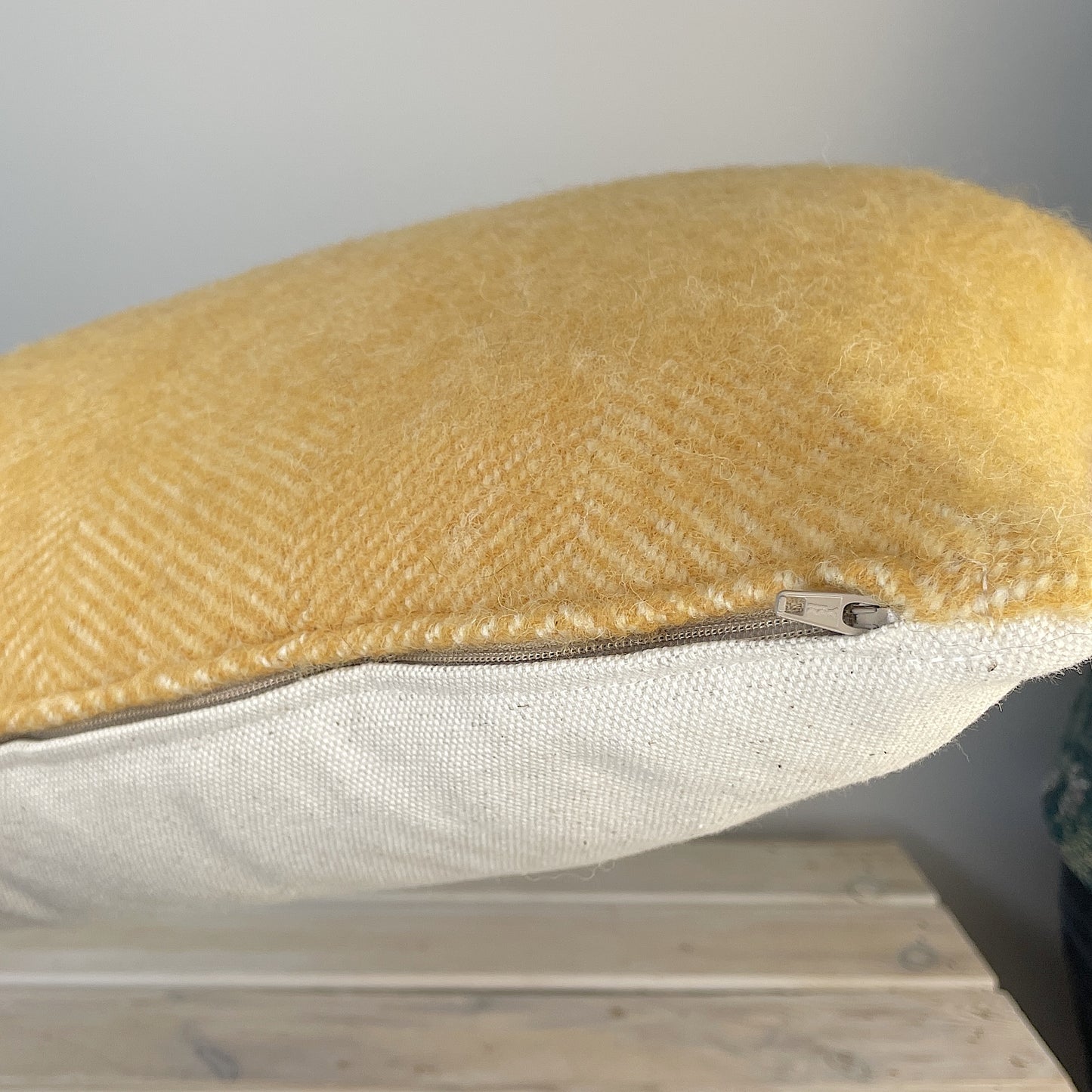 Pure Wool Cushion | Burnt Orange Herringbone