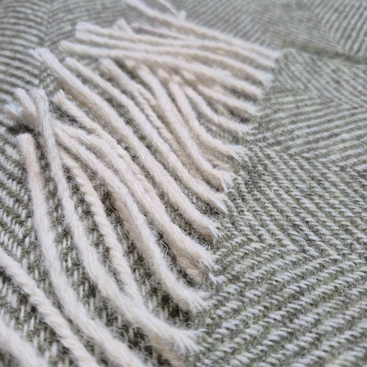 Pure Wool Throw Blanket | Herringbone | Dark Apple