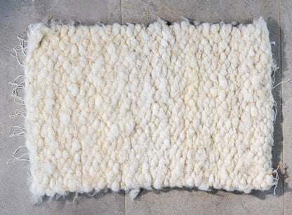 White Pure Wool Rug (Daisy) | Hand Woven on a Peg Loom in the UK