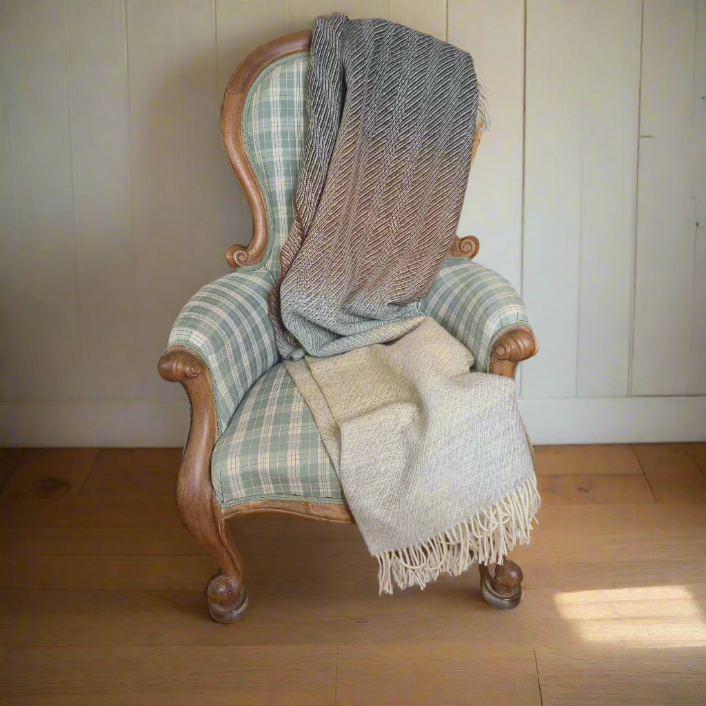 Pure British Wool Blanket Throw | Dartmoor Winter Ombre