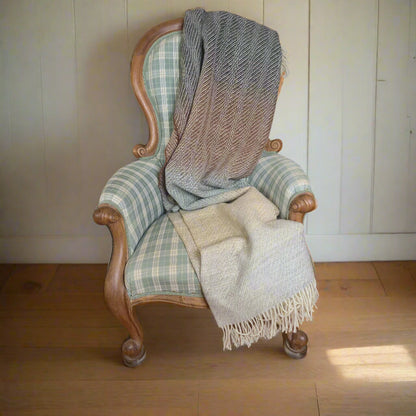 Pure British Wool Blanket Throw | Dartmoor Winter Ombre