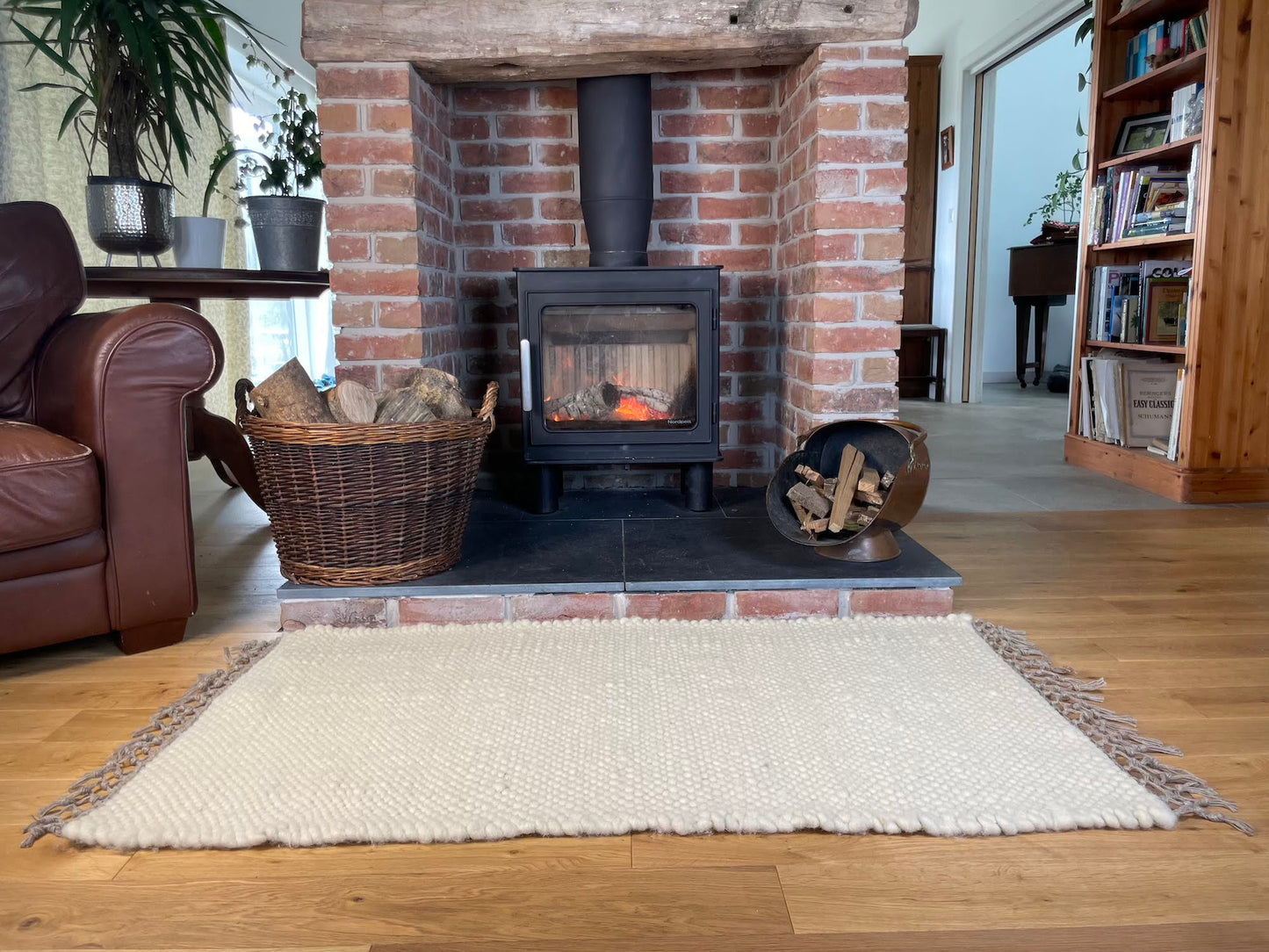 White Pure Wool Rug (Harriet) | Hand Woven in the UK