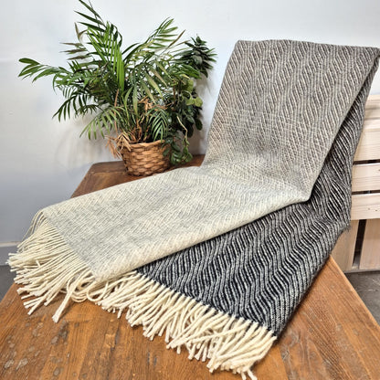 Pure British Wool Blanket Throw | Herdwick Ombre