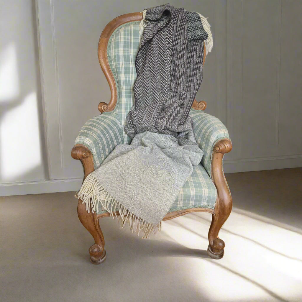 Pure British Wool Blanket Throw | Herdwick Ombre