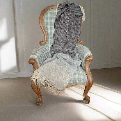 Pure British Wool Blanket Throw | Herdwick Ombre