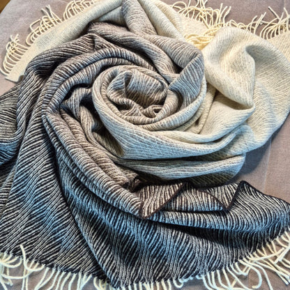 Pure British Wool Blanket Throw | Herdwick Ombre