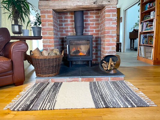 Pure Wool Rug (Olive) | Hand Woven in the UK